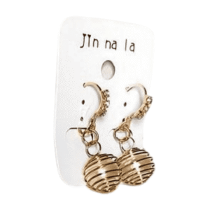 Spiral Ball Drop Leverback Earrings, Gold-Toned, Crystal Accents round earing 01