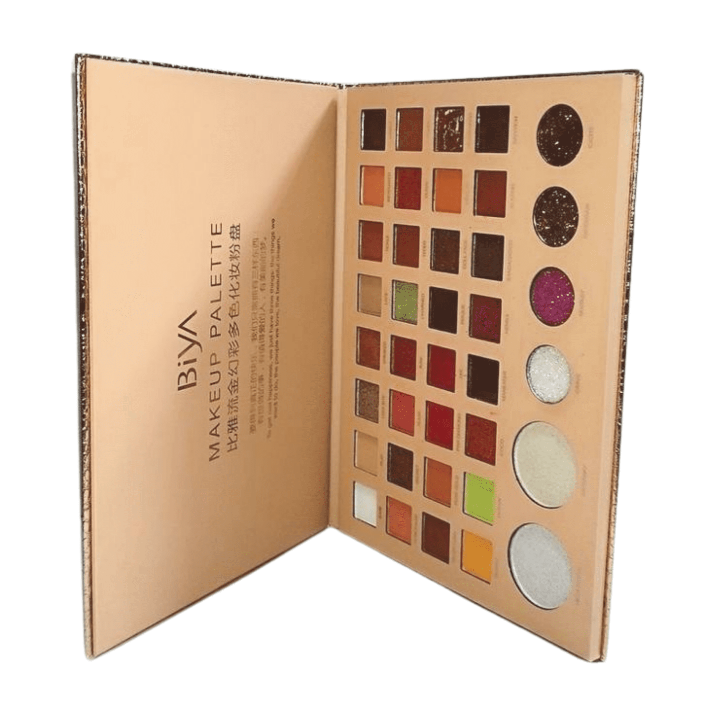 BIYA MAKEUP 38 COLOURS EYESHADOW AND HIGHLIGTER PALETTE. 01